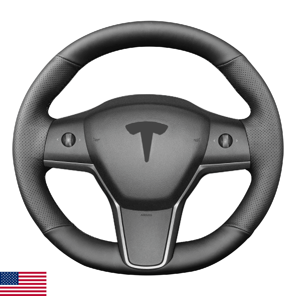 Yeolpise Hand Sewn Steering Wheel Cover,Fit for Tesla Model 3 2017-2023/Model Y - Image 1