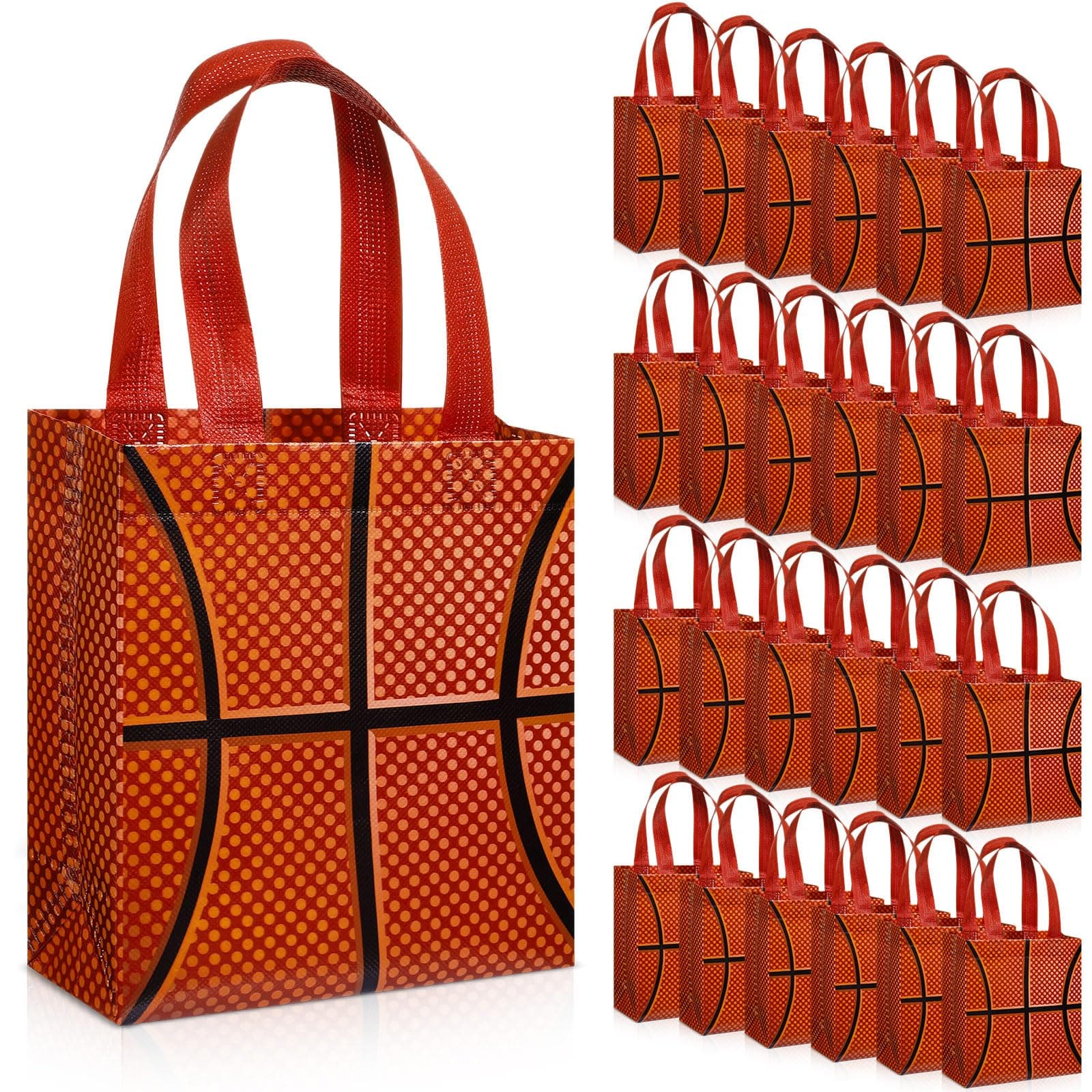 24 Sports Party Favor Bags: Football, Basketball, Baseball, Soccer Treat Goodie - Image 1