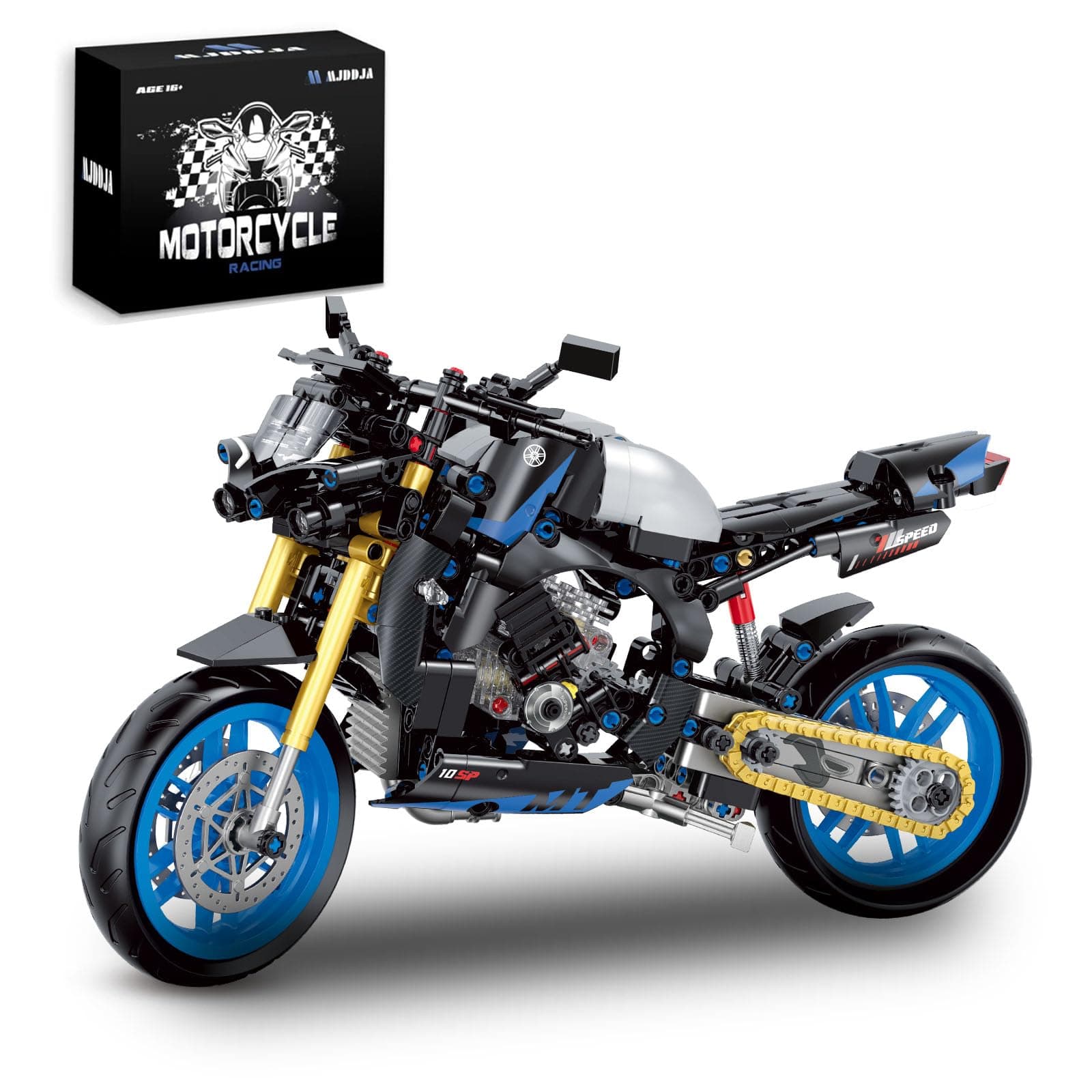 MJDDJA 1:8 Motorcycle Building Set for Adults, Building Blocks for Adults, Colle - Image 1