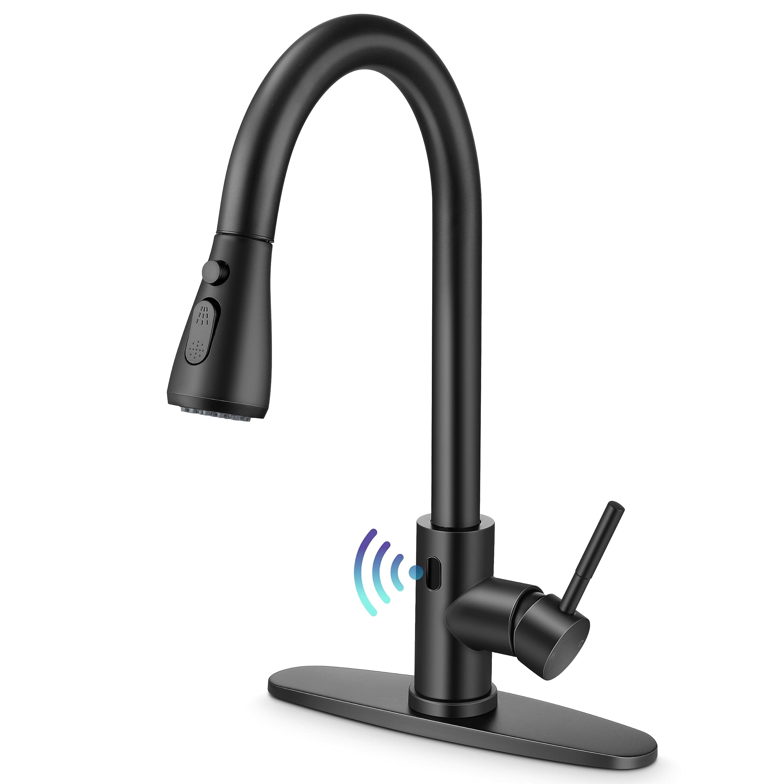 Herogo Touchless Kitchen Faucet Pull Down Sprayer Matte Black 18/10 Stainless - Image 1