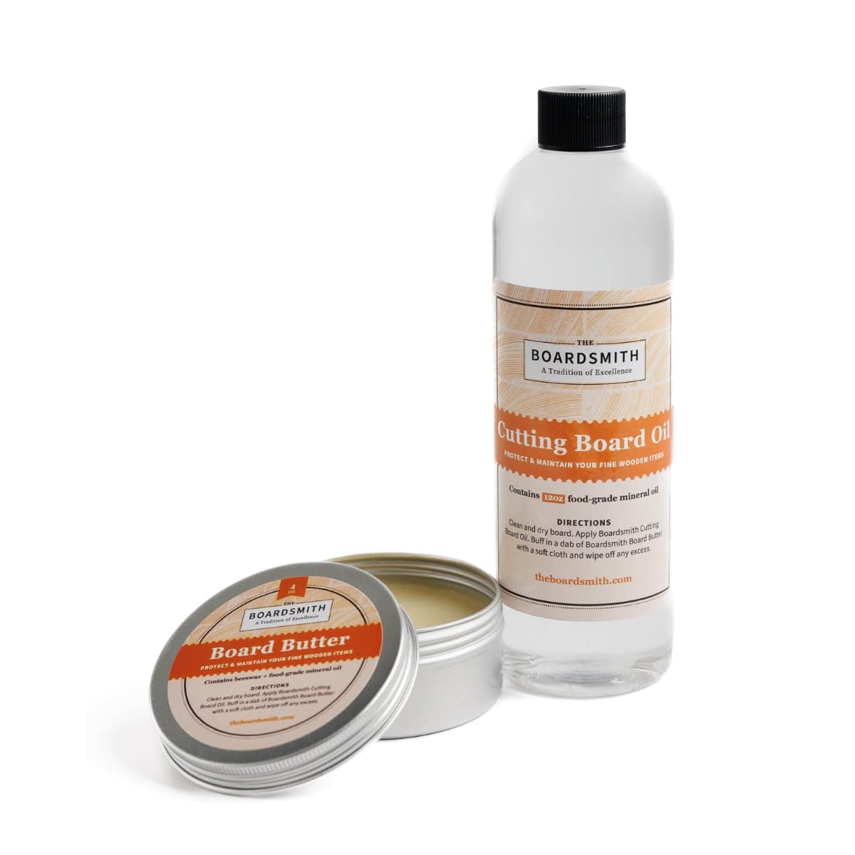 The Boardsmith Cutting Board Oil & Board Butter Set - Premium Wax & Mineral Oil - Image 1