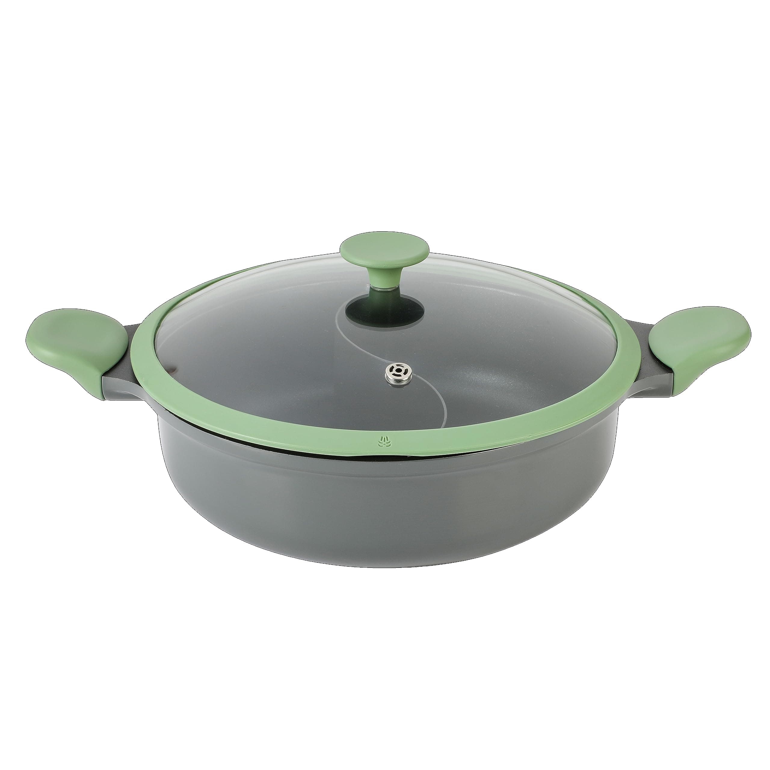 Kenmore Theodore 6.5 QT Cast Aluminum Hot Pot w/ Divider & Lid, Nonstick - Image 1