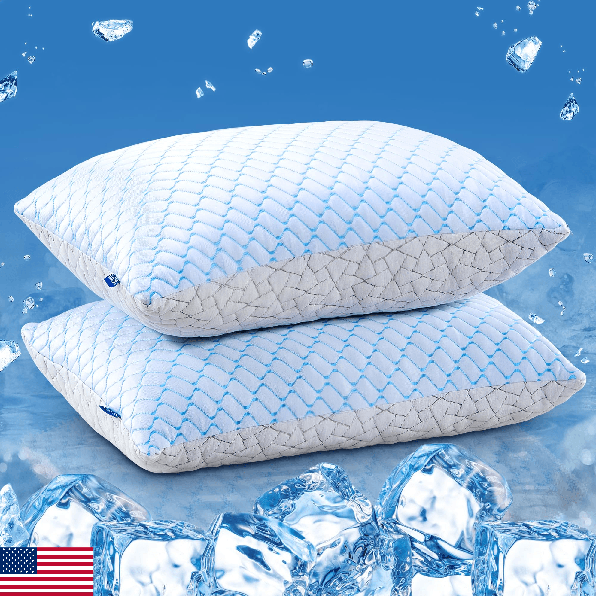 puredown® King Size Pillows Set of 2, Shredded Memory Foam Pillows, Cooling Pill - Image 1