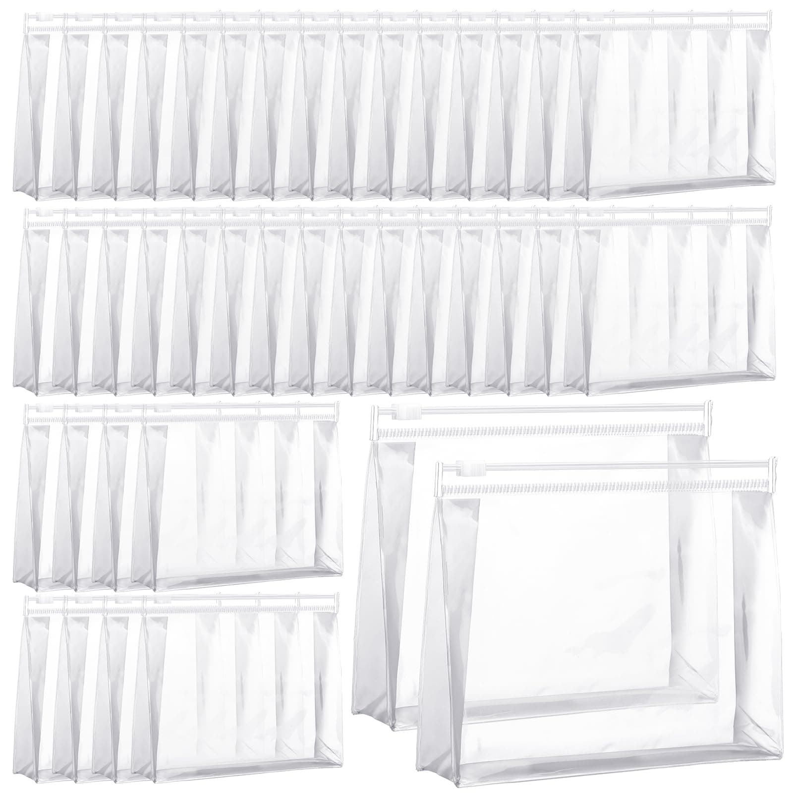 Xuniea 100 Clear Makeup Bags Small Travel Toiletry Organizer Pouches Waterproof - Image 1