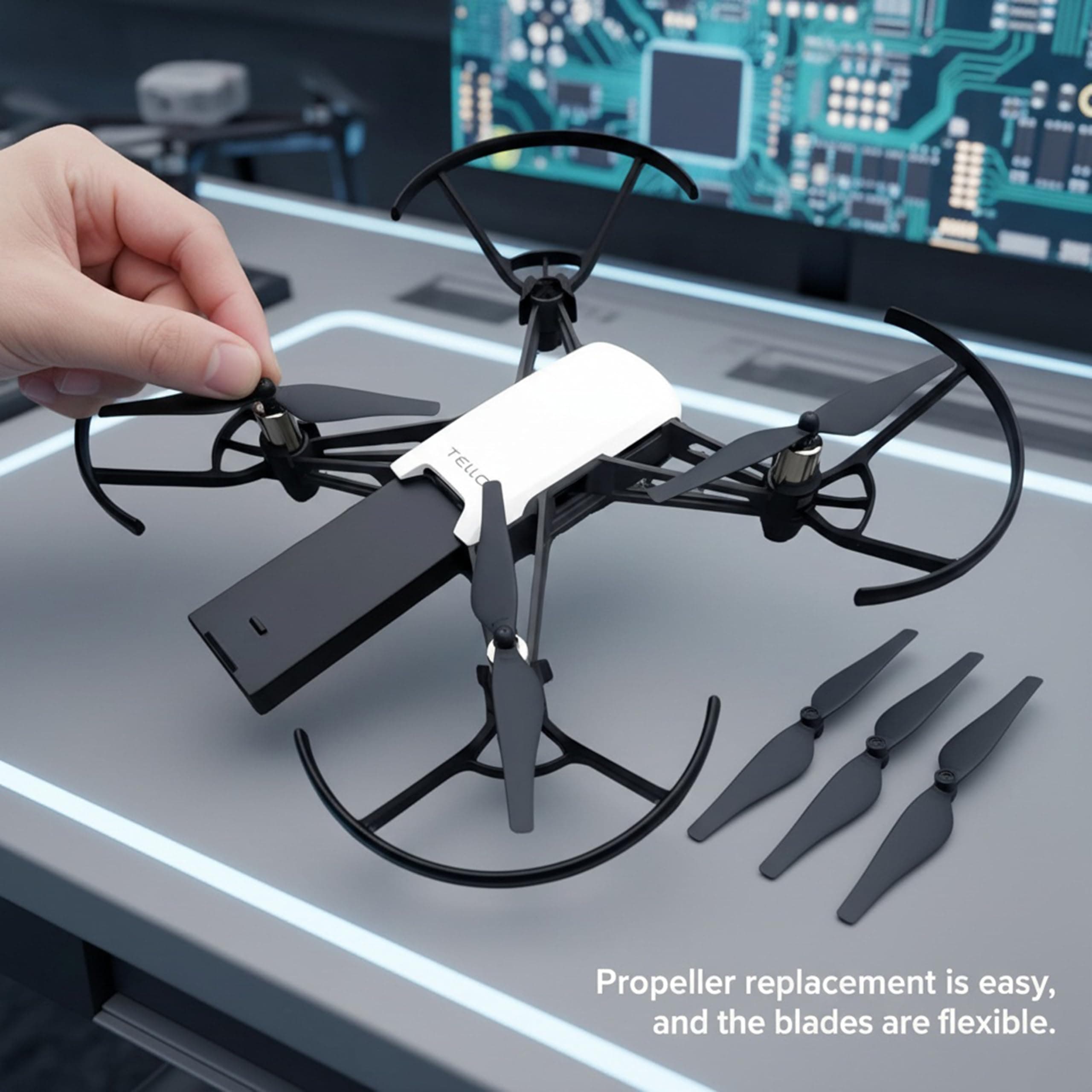 XDJXWJN 2PCS 1100mAh Tello Battery & 4 PCS Propeller for DJI Tello RC Quadcopter - Thumbnail 2