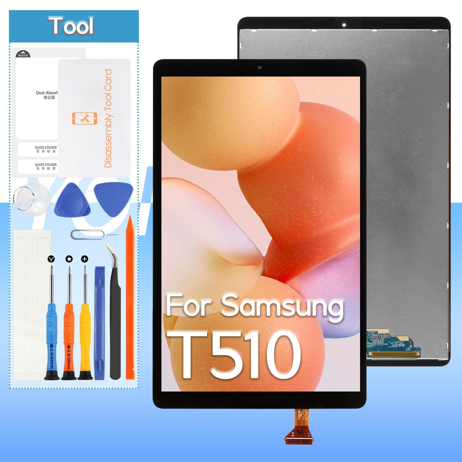 Samsung Galaxy Tab A 10.1 SM-T510 T515 LCD Touch Screen Digitizer Assembly Black - Image 1