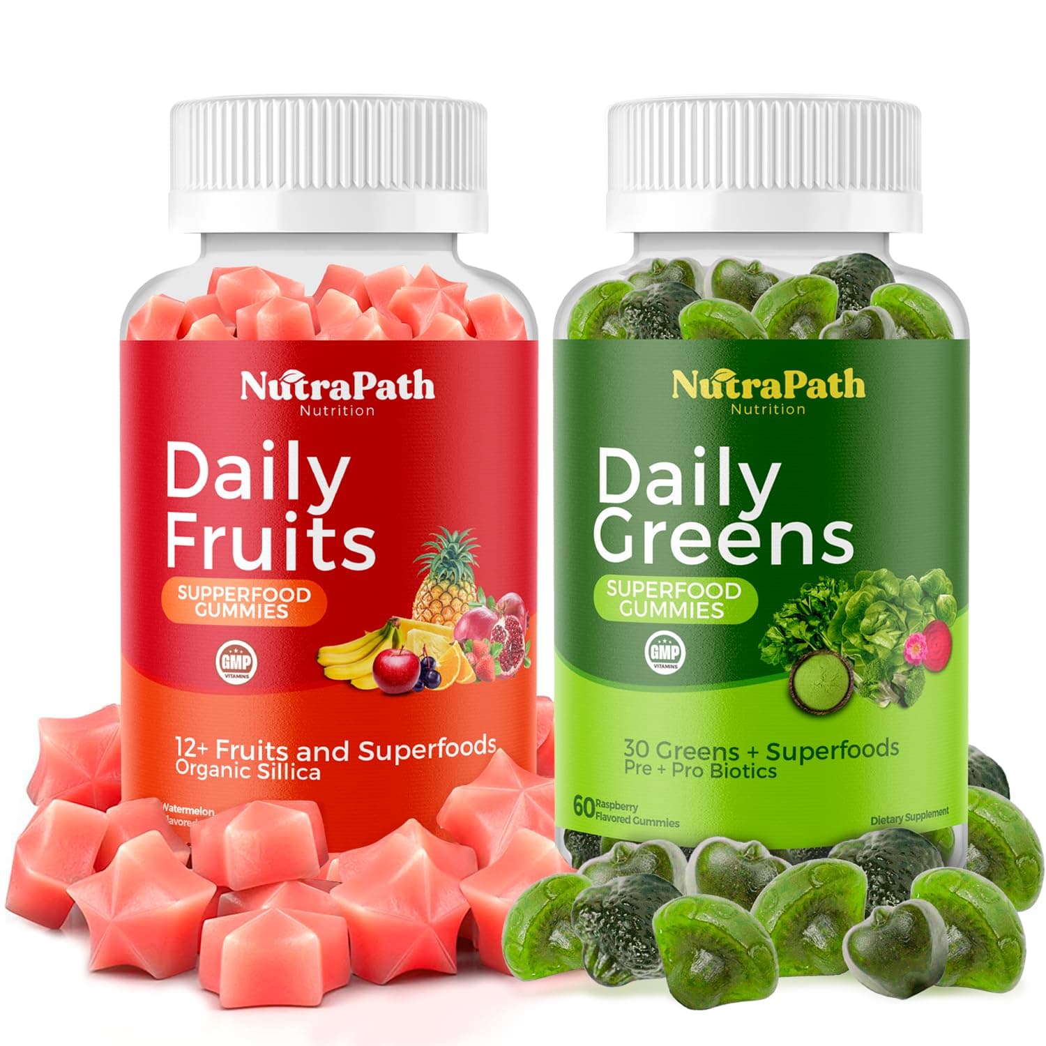 NutraPath Superfood Fruits & Veggies Gummies 120 Chews: 12+ Superfruits & 30 Veg - Image 1