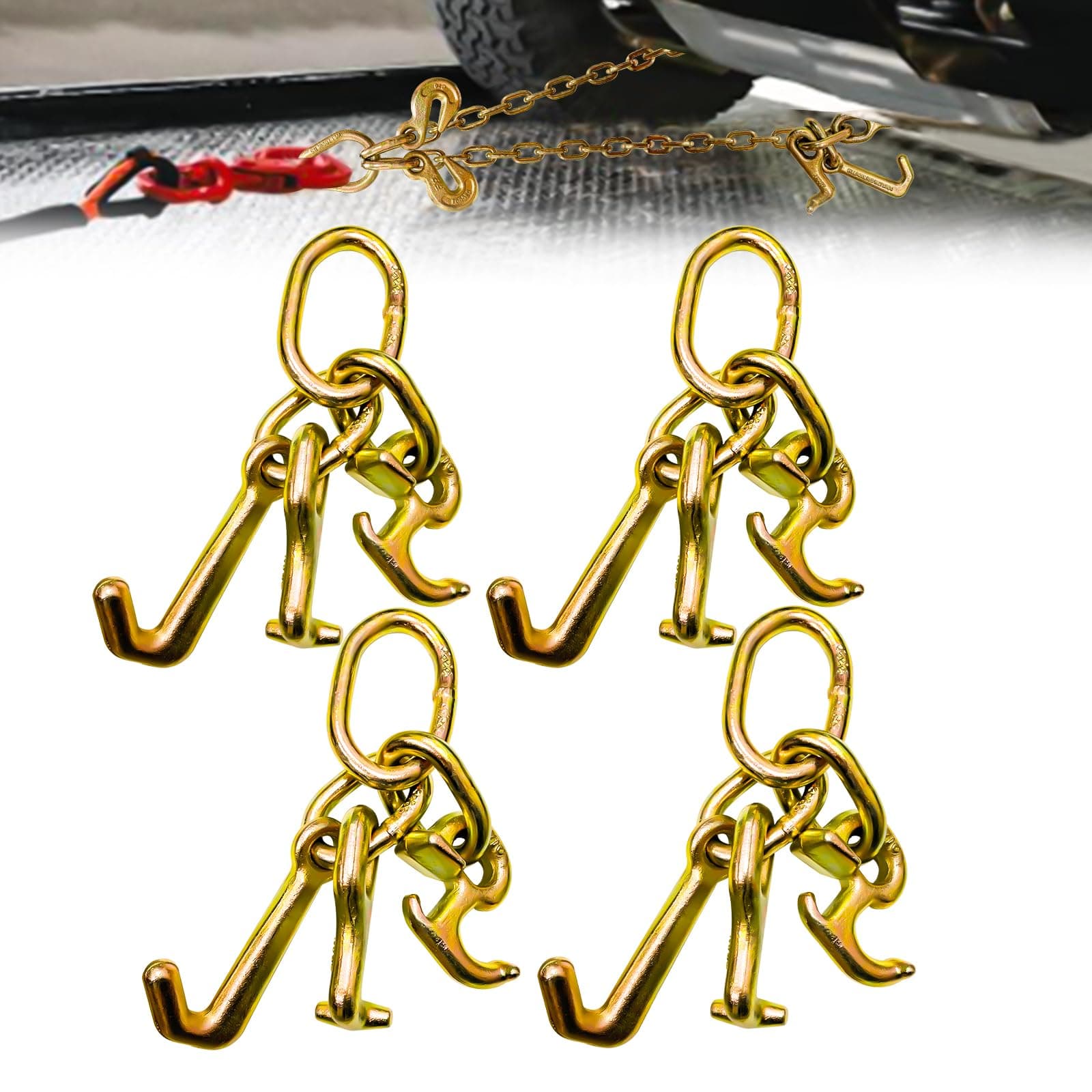 SENKEYFE RTJ Heavy Duty Tow Hooks 5400LBS 5/16" G70 Cluster Hooks 4 Pack - Image 1