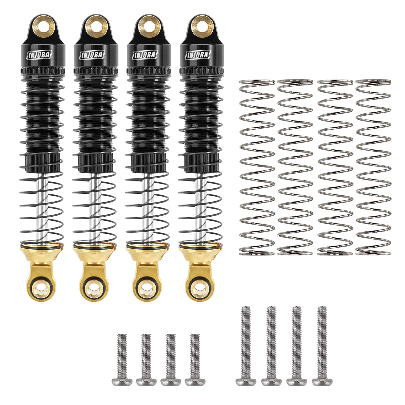 INJORA 59mm Brass Aluminum Threaded Oil Damper Shocks for RC Crawlers - Image 1
