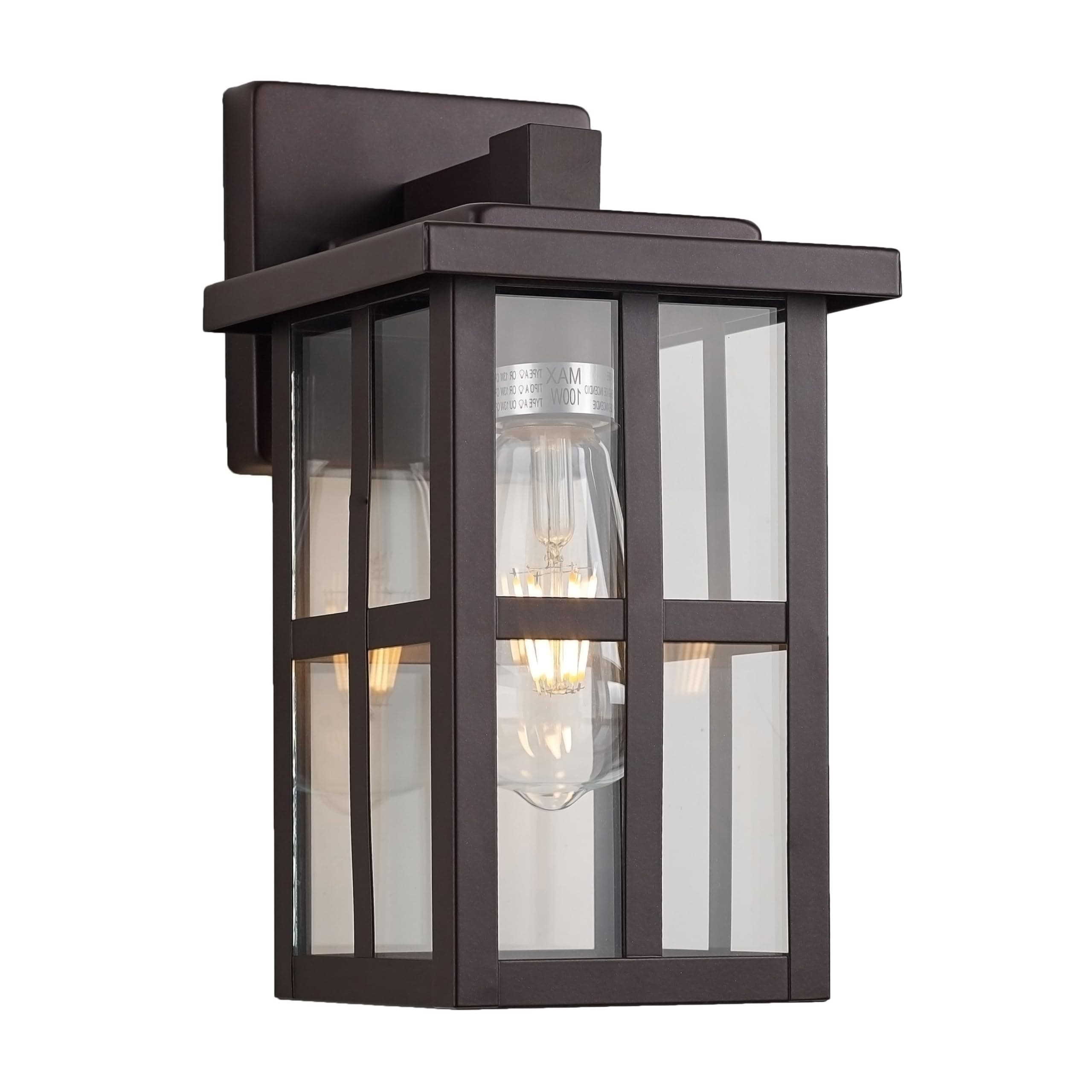 MICSIU Oil Rubbed Bronze Outdoor Wall Light Fixture Waterproof Clear Glass - Image 1