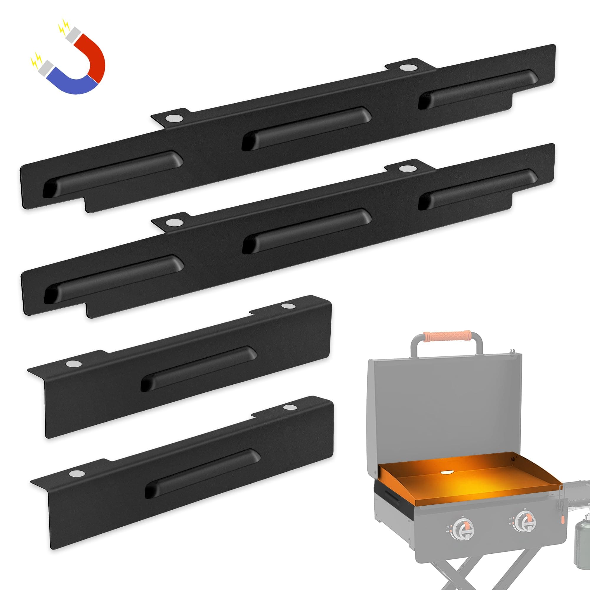 Blackstone 22" Magnetic Stainless Steel Wind Guards for Griddle, 4-Piece Set - Image 1