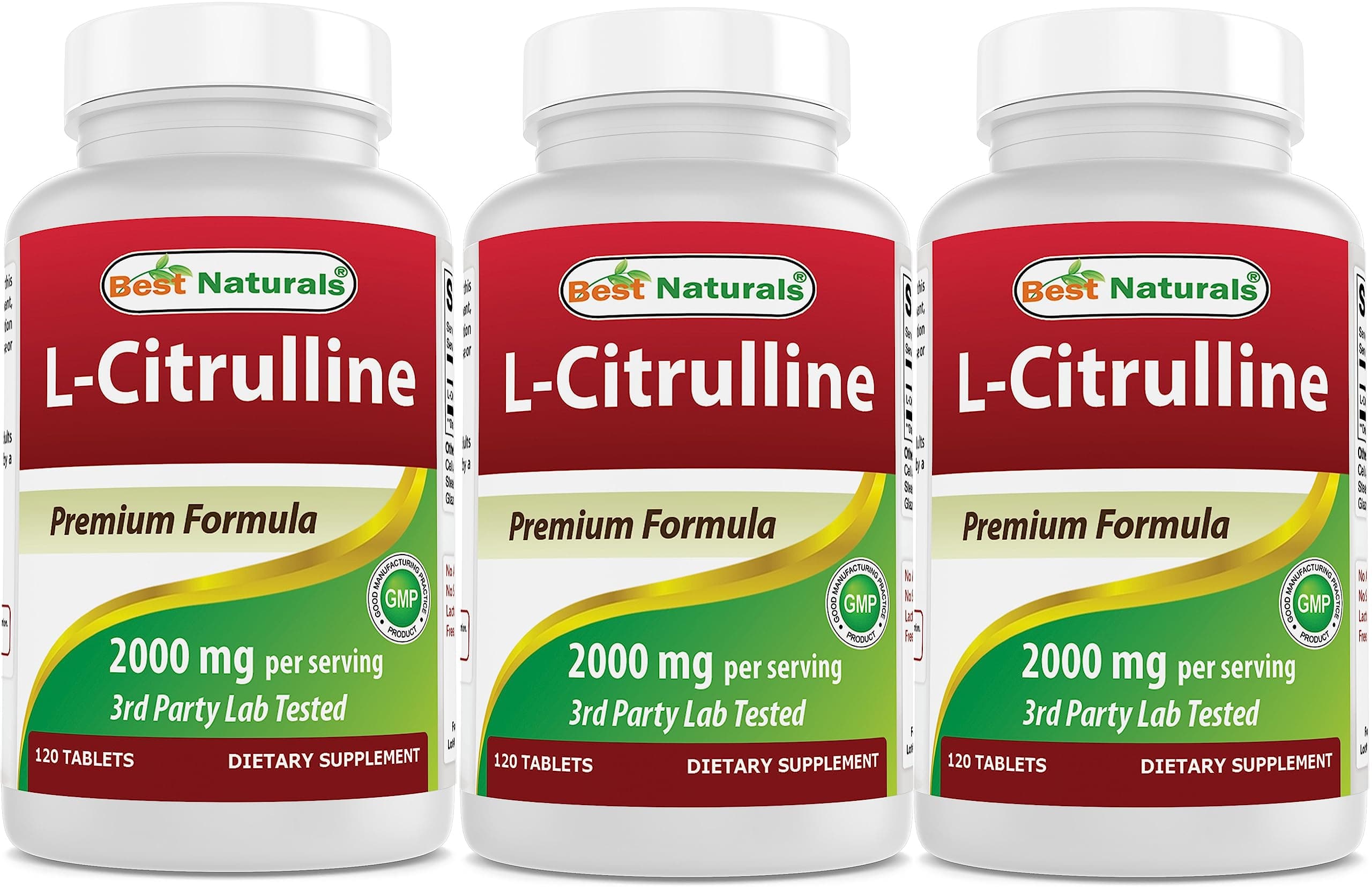 Best Naturals L-Citrulline 2000mg Non-GMO Gluten Free 3-Pack 120 Tablets - Image 1