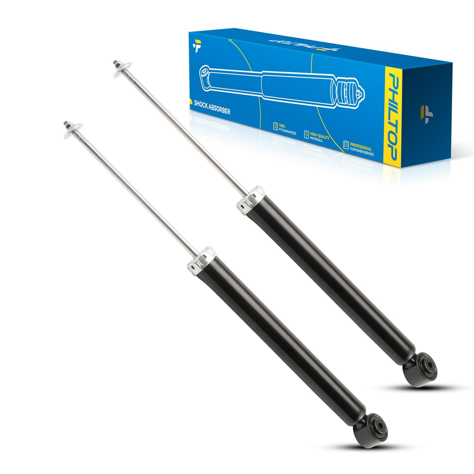 PHILTOP Rear Shocks for VW Beetle 98-10, Jetta 99-05, Golf 99-06 Struts Set 2x - Image 1