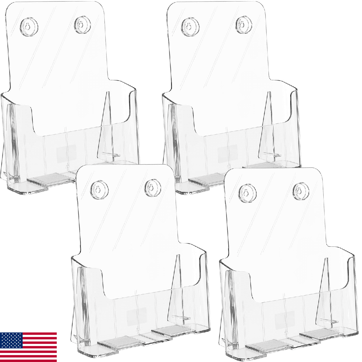 MaxGear Acrylic Brochure Holder 8.5x11" Clear Plastic Literature Wall Desk Mount - Image 1