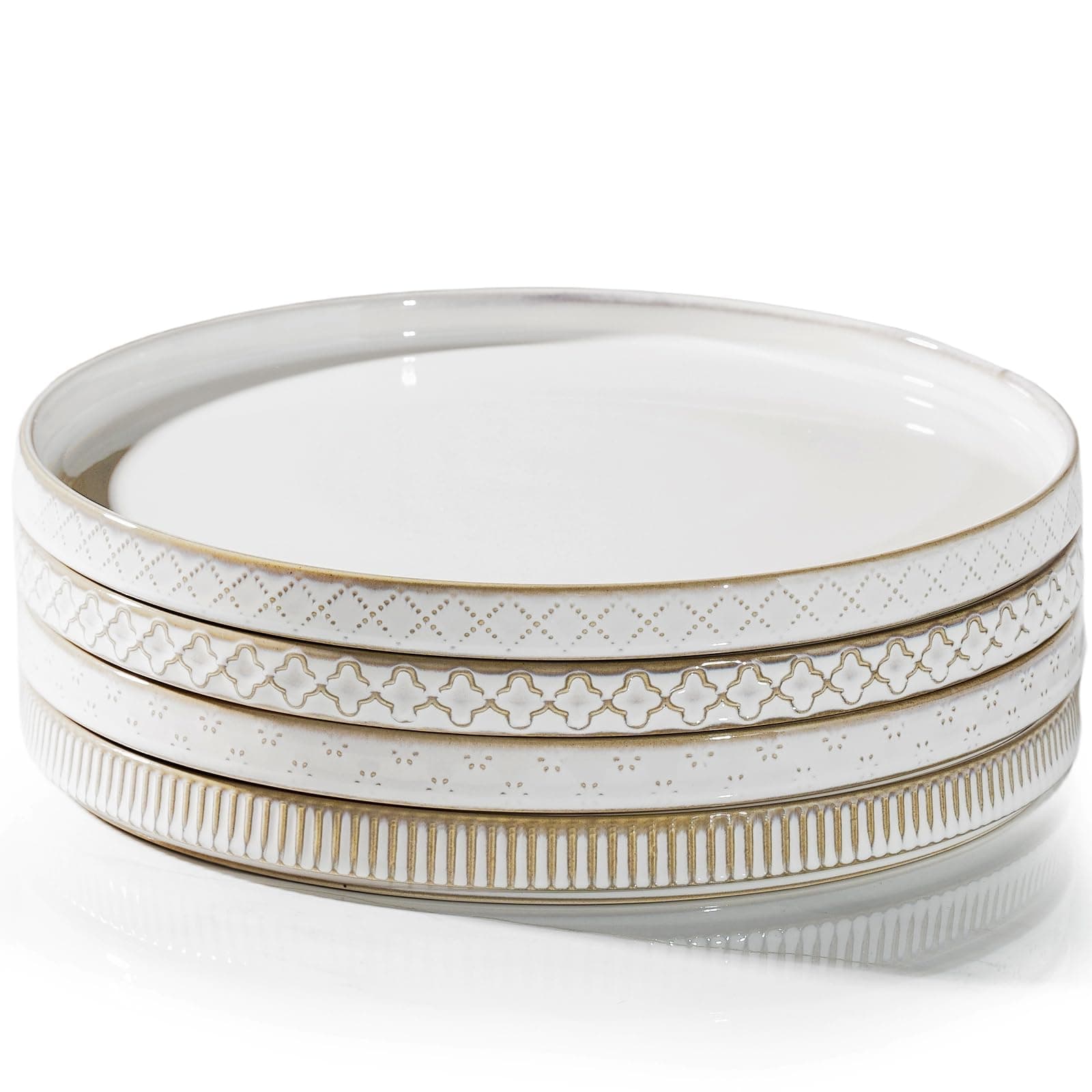 getstar 10.5” Ceramic Dinner Plates Set of 4, Microwave & Dishwasher Safe - Image 1