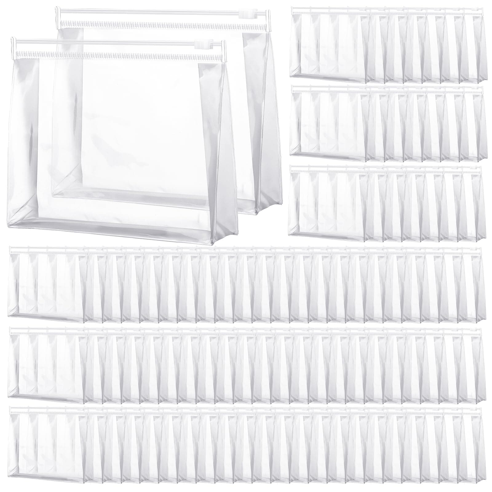 Xuniea 100 Mini Clear PVC Makeup Travel Toiletry Organizer Pouches - Image 1