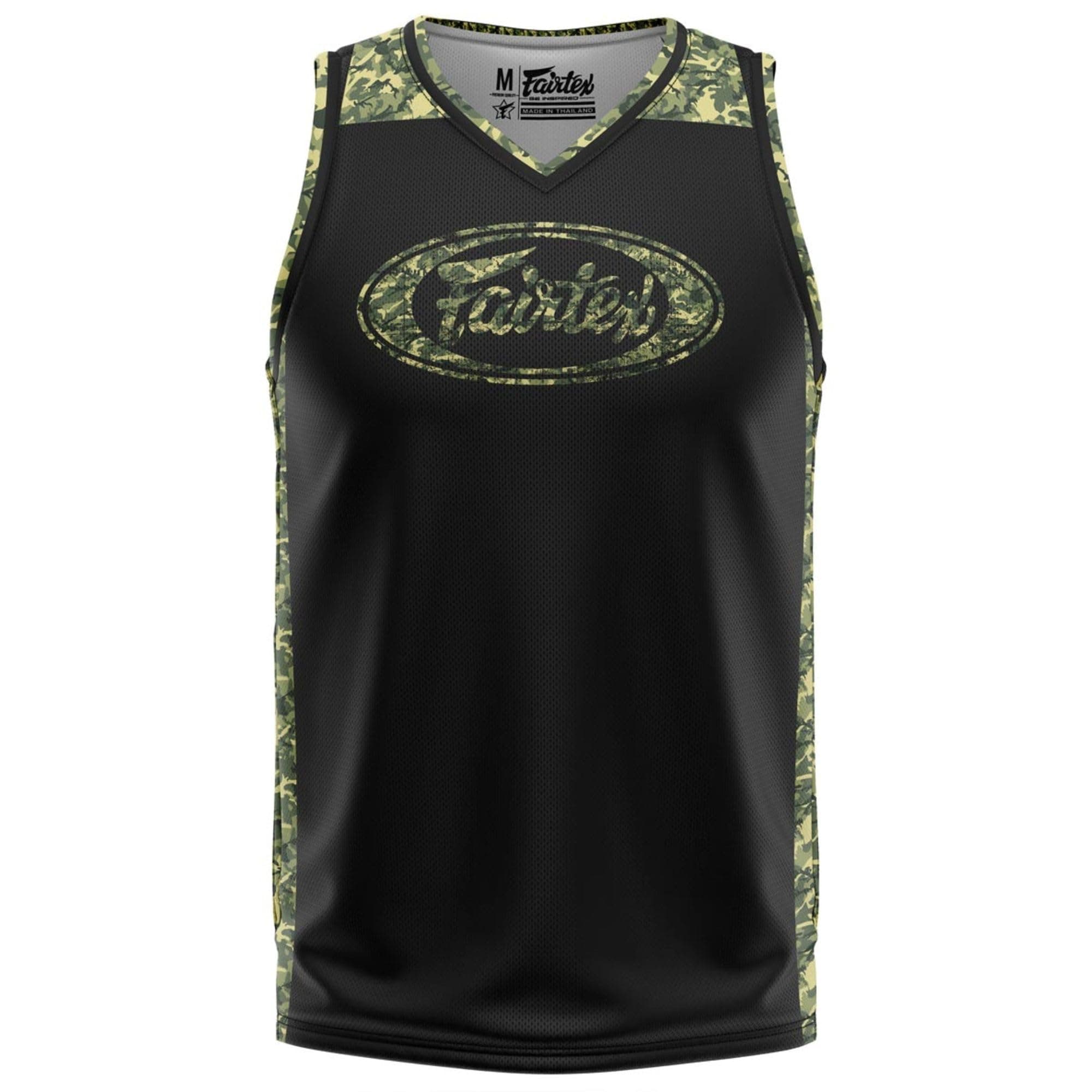 Fairtex Muay-Thai Basketball Jersey Black Camouflage Medium - Image 1