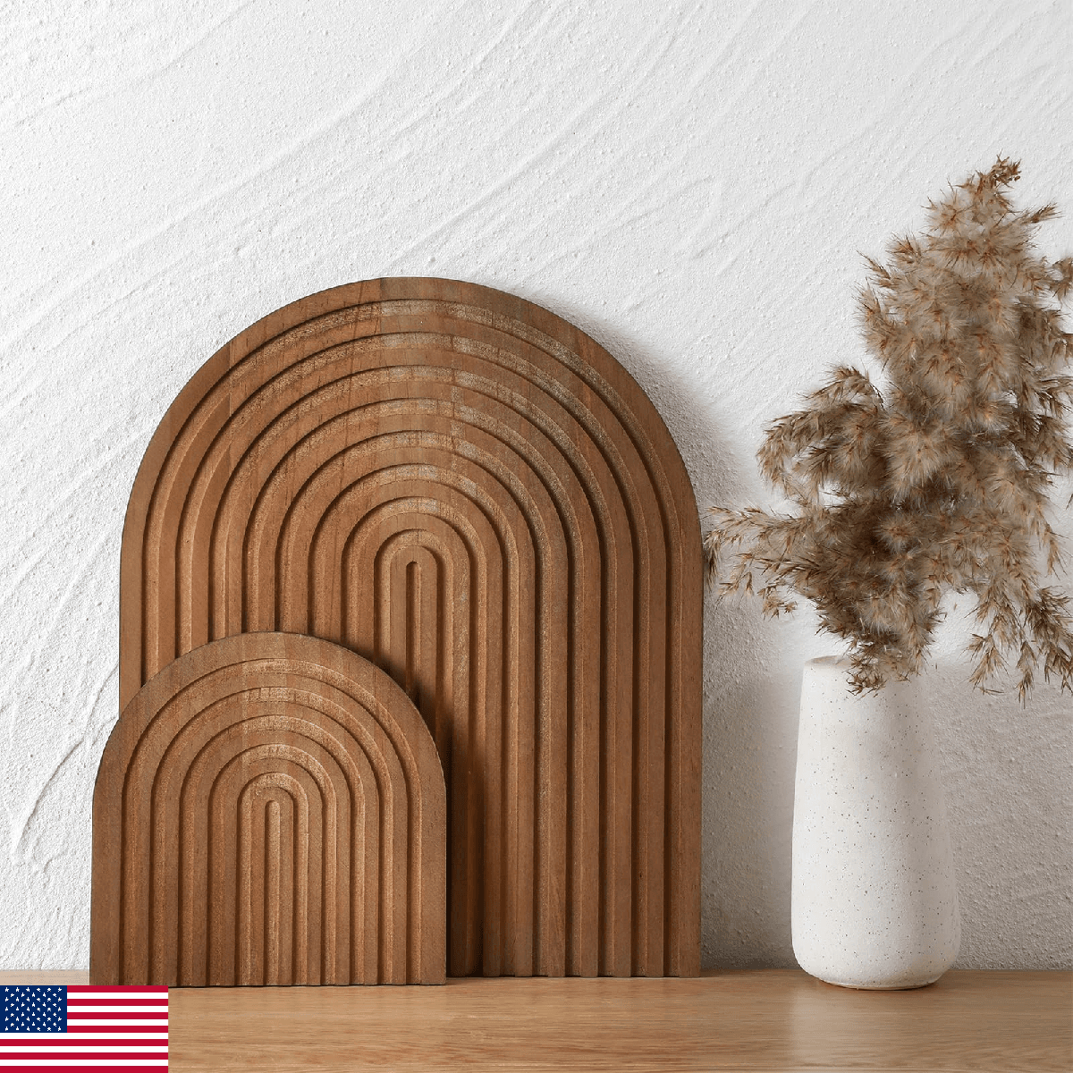 2 Pcs Decorative Wood Cutting Board Wooden Rainbow Decor Boho Kitchen Serving - Image 1