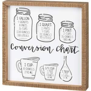 Primitives by Kathy Wooden Inset Box Sign - Conversion Chart - Thumbnail 2