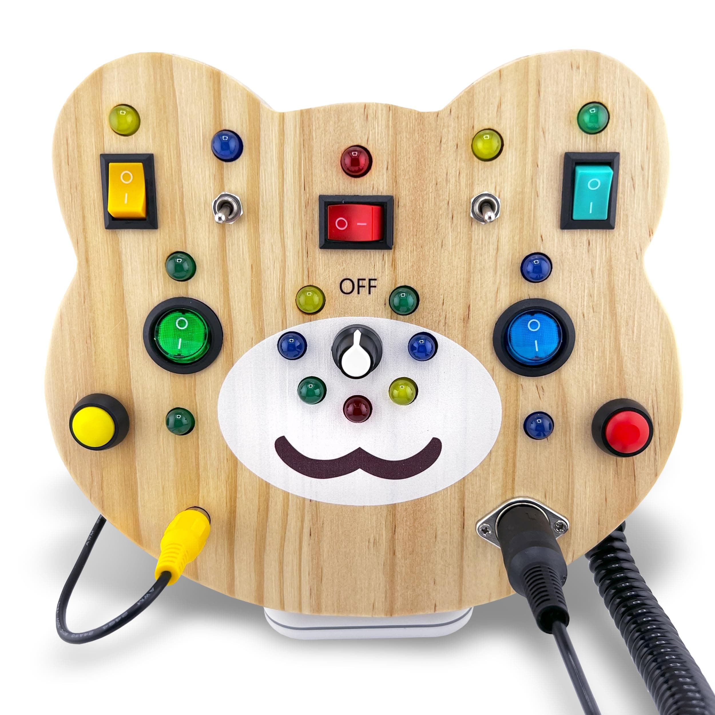 Svitbag Toddler Montessori Busy Board - Wooden Educational Toy w/Lights & Switch - Image 1