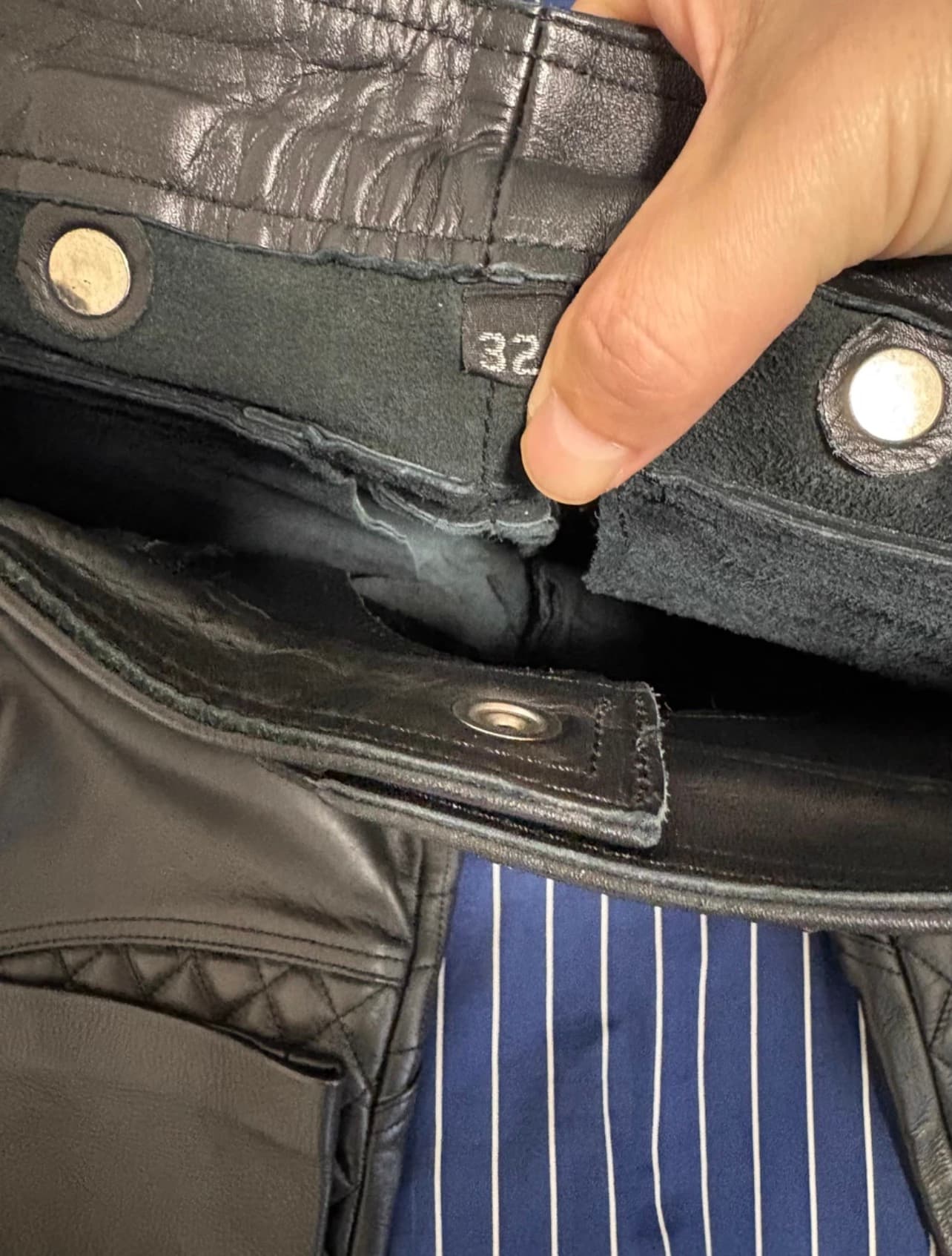 Mister B Leather Padded Sailor Jeans - Thumbnail 3