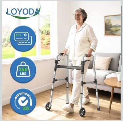 New Loyoda Folding Walker Supports Up To 350 Lbs Weighs Only 6 lbs - Thumbnail 2