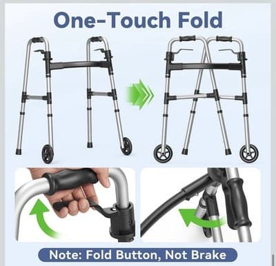 New Loyoda Folding Walker Supports Up To 350 Lbs Weighs Only 6 lbs - Thumbnail 6