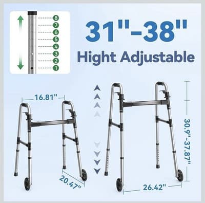 New Loyoda Folding Walker Supports Up To 350 Lbs Weighs Only 6 lbs - Thumbnail 7