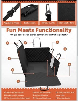 New GoPup! Backseat Cover/Extender/Hammock Hard Bottom Heavy Duty 400lbs/Window - Thumbnail 3