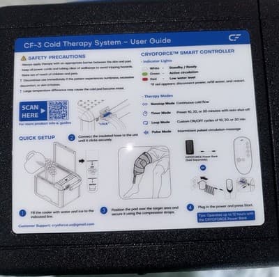 New CF-3 Cold Therapy Machine Knee & Shoulder Large 16.8 QT Programmable - Thumbnail 13
