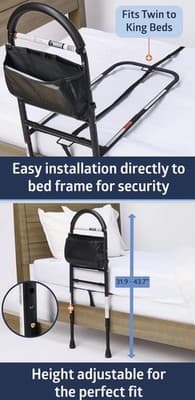 New in Box Medline limited mobility Bed Assist Rail Bar -Black —MSRP $55 - Thumbnail 2