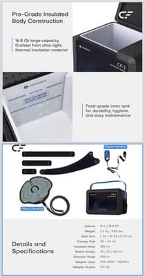 New CF-3 Cold Therapy Machine Knee & Shoulder Large 16.8 QT Programmable - Thumbnail 2