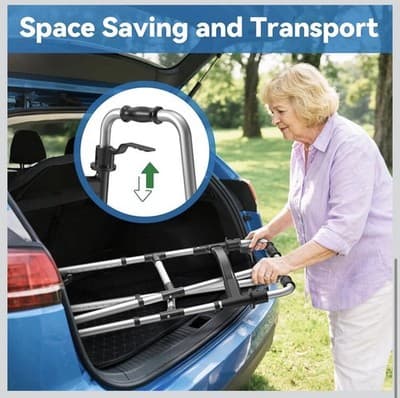 New Loyoda Folding Walker With Basket Supports Up To 350 Lbs Weighs Only 7 lbs - Thumbnail 6