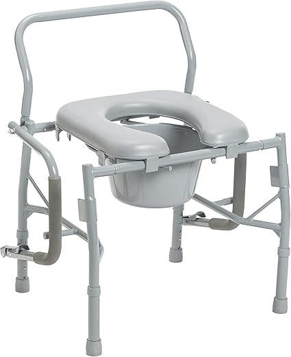 New in Box Drive Medical Commode Chair Mobile Toilet with Padded Seat & Arms - Thumbnail 5