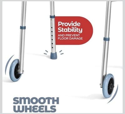 New Medical King Folding Walker w/ Wheels – Lightweight, Adjustable,Up To 350lbs - Thumbnail 5