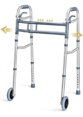 New Medical King Folding Walker w/ Wheels – Lightweight, Adjustable,Up To 350lbs