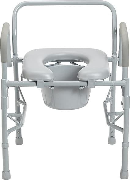 New in Box Drive Medical Commode Chair Mobile Toilet with Padded Seat & Arms - Thumbnail 2