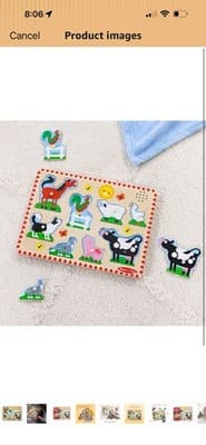 New W/ Batteries Melissa & Doug Farm Animals Wooden Peg Puzzle With Sound - Thumbnail 11