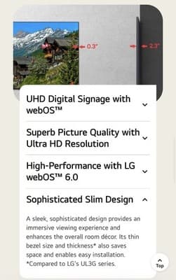 New in Box Lg 75 In UHD Led Backlit LCD Large Format Monitor Display Smart TV - Thumbnail 8