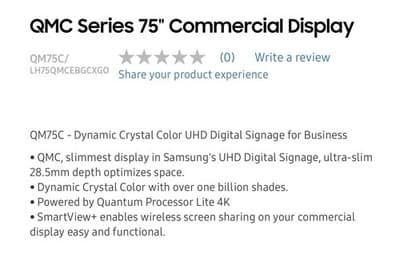 New in Box Lg 75 In UHD Led Backlit LCD Large Format Monitor Display Smart TV - Thumbnail 3