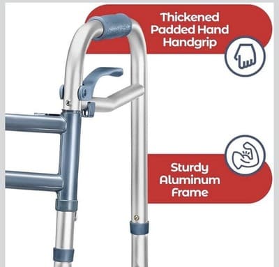 New Medical King Folding Walker w/ Wheels – Lightweight, Adjustable,Up To 350lbs - Thumbnail 3