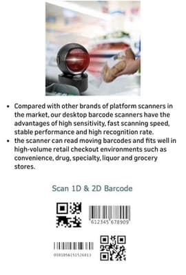 New Omnidirectional Barcode Scanner- NetumScan - Automatic Handsfree 1D/2D - Thumbnail 10