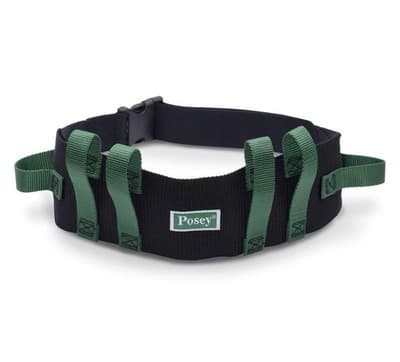 Posey 6537Q Six-Handle Quick Release Nylon Gait Belt 55" Adjustable Green/Black