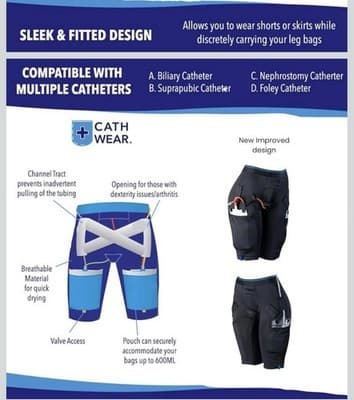 New Cathwear Catheter Leg Bag Underwear Medium - Thumbnail 4