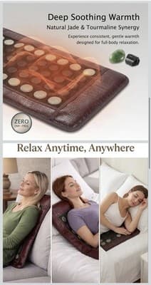 Far Infrared Heating Pad Jade & Tourmaline Stones EMF Free - Adjustable - Thumbnail 3