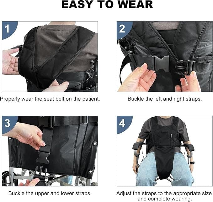 Wheelchair Safety Belt, Anti-Slip Wheelchair Seatbelt, Wheelchair Harness - Thumbnail 6