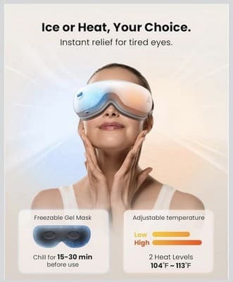 New Bob and Brad Zero Pro Eye Massager - Heat And Cool Compress- Bluetooth - Thumbnail 4