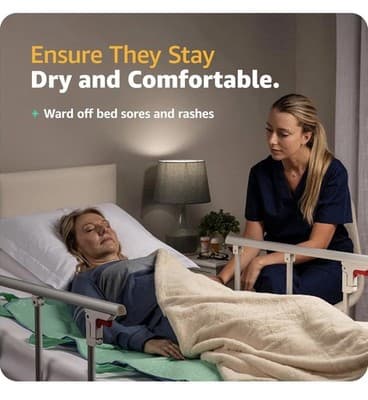 Improvia Positioning Bed Pad LARGE 34" x 52" Green 8 Reinforced Handles Washable - Thumbnail 9