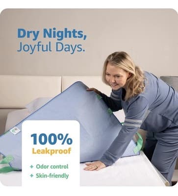 Improvia Positioning Bed Pad LARGE 34" x 52" Green 8 Reinforced Handles Washable - Thumbnail 4