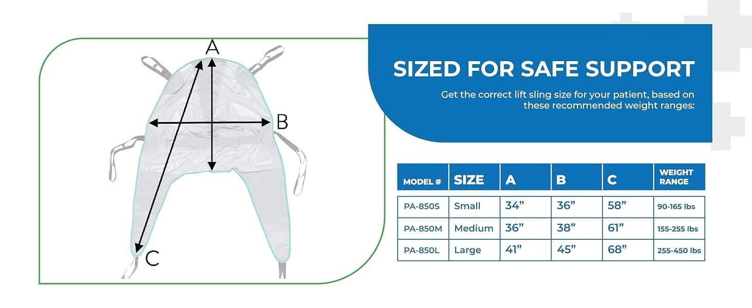 New in Bag Patient Aid Full Body Divided Leg Sling - Large - Thumbnail 9